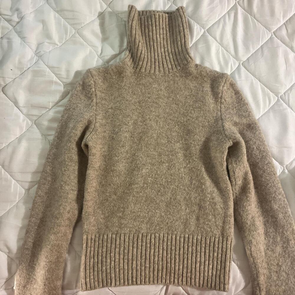Sexy beige turtleneck sweater